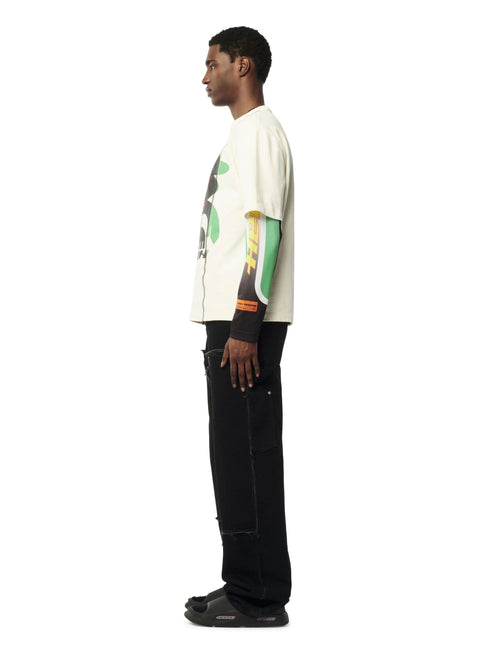 HERON PRESTON Splt Monster Tape S/s Tee Mens Apparel